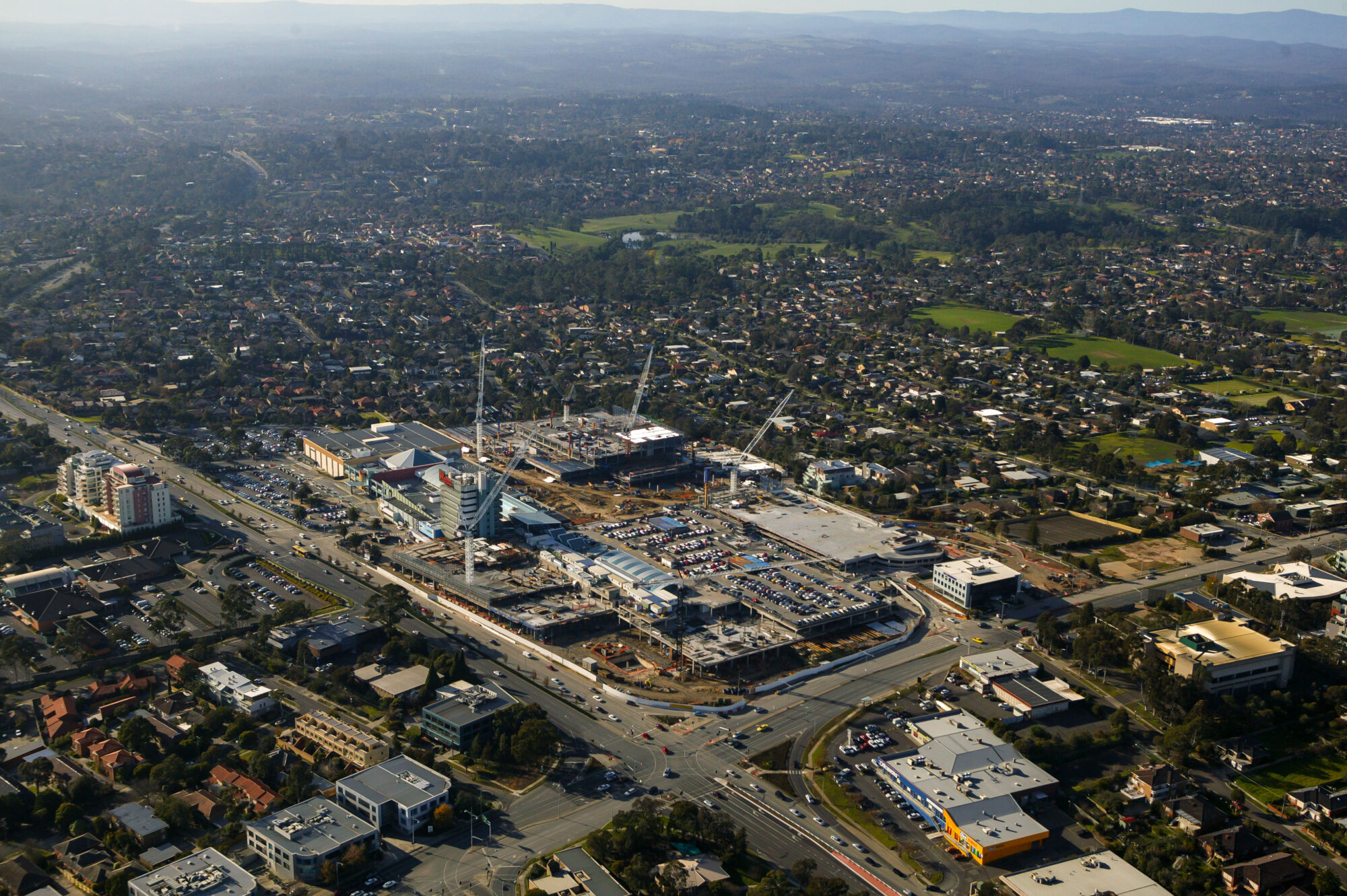 Aerial view of Doncaster Westfield 'Shoppingtown' taken in 2006.