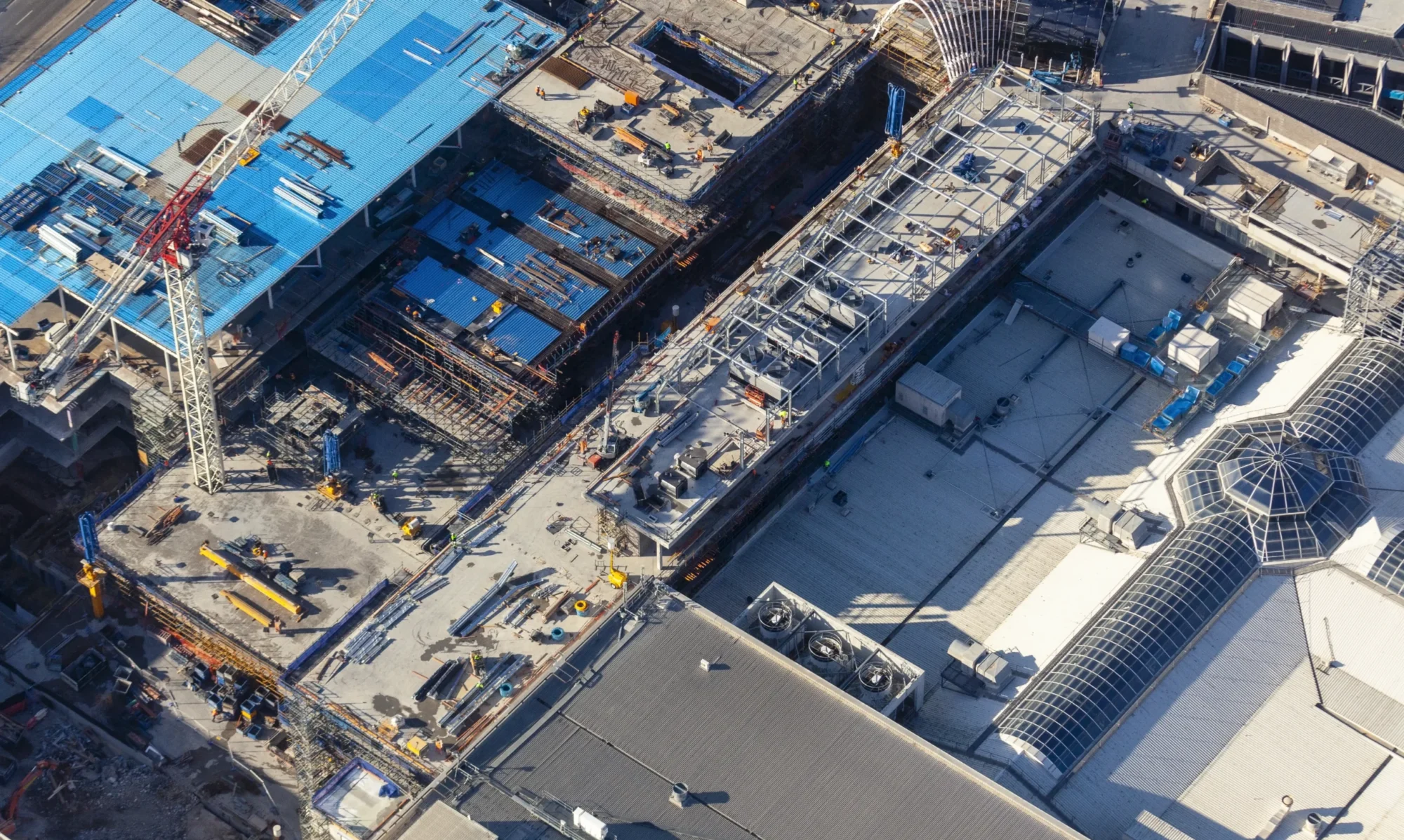 aerial view of a construction site in melbourne, victoria.